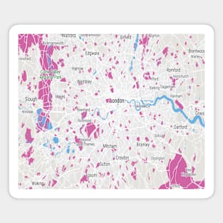 London purple/white map Magnet